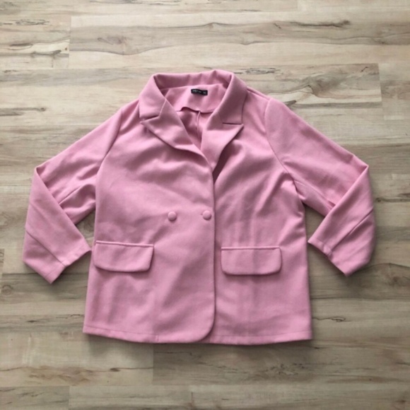 MASSIVE $10 SALE Shein Curve Pink Lightweight Pea Coat - Picture 1 of 7